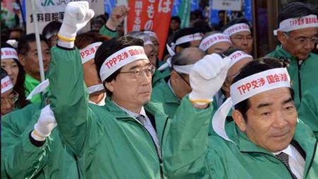 Protest tegen TPP in Azië