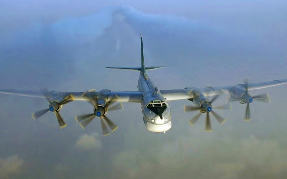 De Russische beer in de vorm van de Tupolev TU-95 'Bear' Bomber