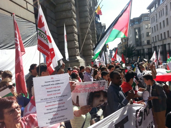 Protestactie voor Gaza in Brussel