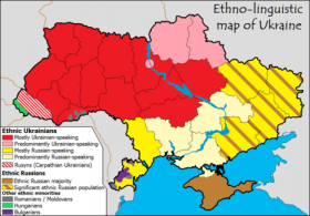 Ethno-linguistische kaart van Oekraïne