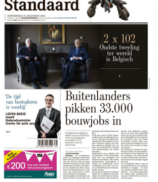 Titel in de standaard: Buitenlanders pikken 33.000 bouwjobs in