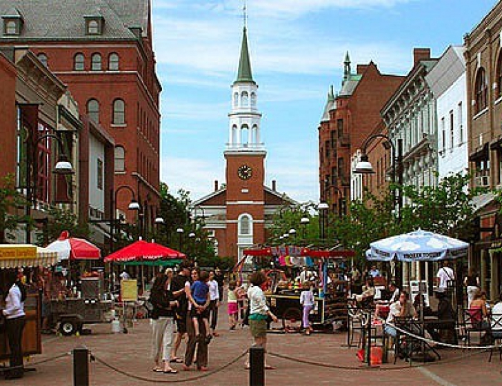 Het stadje Burlington, hoofdstad van de staat Vermont, ziet er verrassend Europees uit