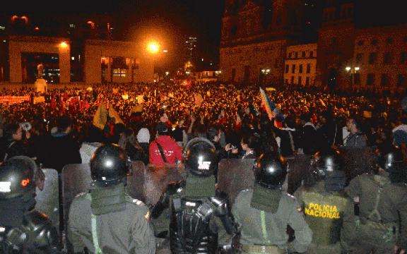Manifestatie in de hoofdstad Bogotá