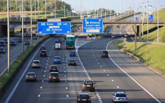 Een kalm ogenblik op de Brusselse Ring net voor de afslag naar Antwerpen. Een beeld dat steeds zeldzamer wordt.