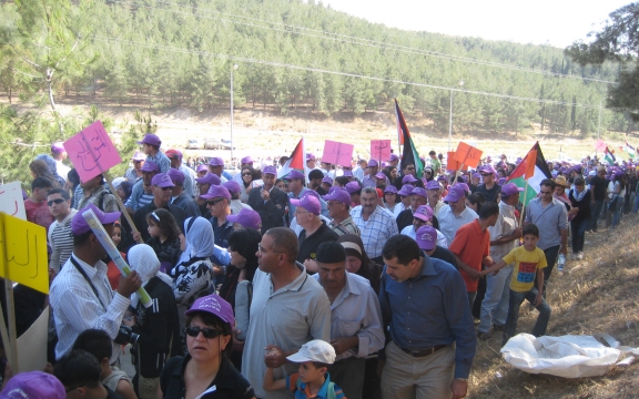 Elk jaar herdenken de Palestijnen in Israël de Nakba, hier in Saffuriyya, maart 2008