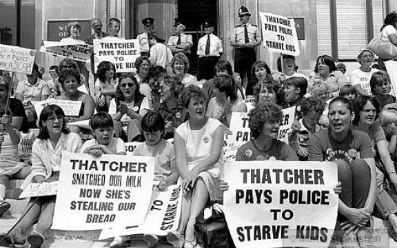 Thatcher pays police to starve kids