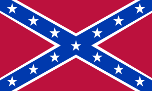 De vlag van de Confederale Staten van Amerika. Het aantal sterren varieert