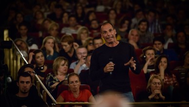 Varoufakis bij een lezing in de Kroatische hoofdstad Zagreb