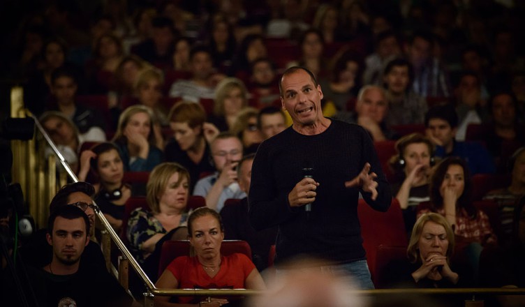 Varoufakis bij een lezing in de Kroatische hoofdstad Zagreb