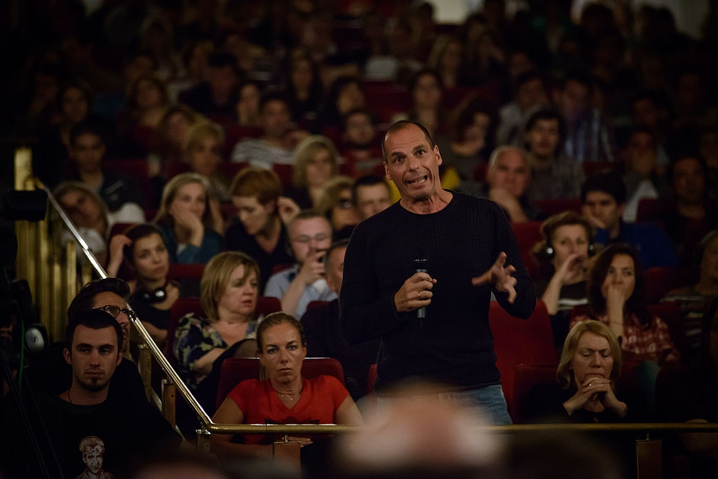 Varoufakis bij een lezing in de Kroatische hoofdstad Zagreb