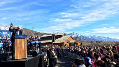 Bernie Sanders spreekt 16.000 mensen toe in Salt Lake City, hoofdstad van de staat Utah