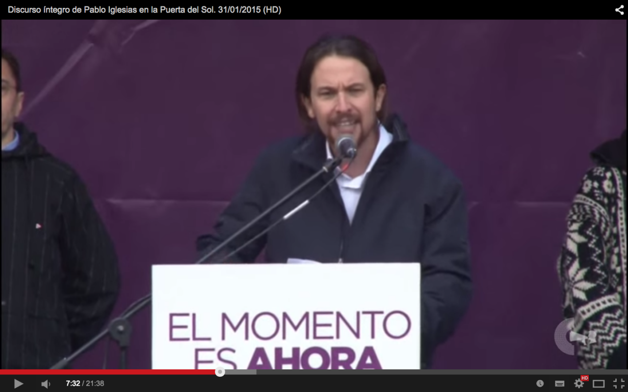 Pablo Iglesias, 31 januari 2015 in Madrid
