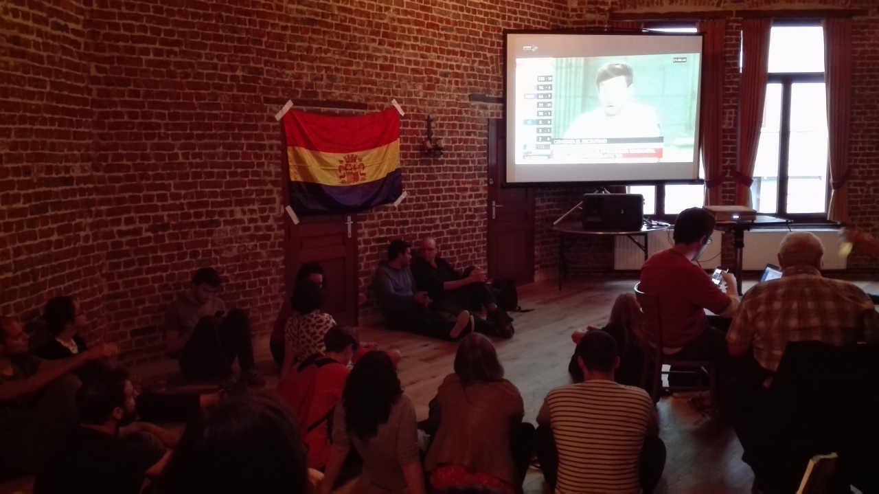 De sfeer onder de Belgische Podemos-aanhangers in La Tentation was bedrukt. Ze hadden anders verwacht