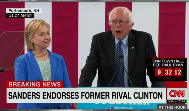 Bernie Sanders endorses Hillary Clinton