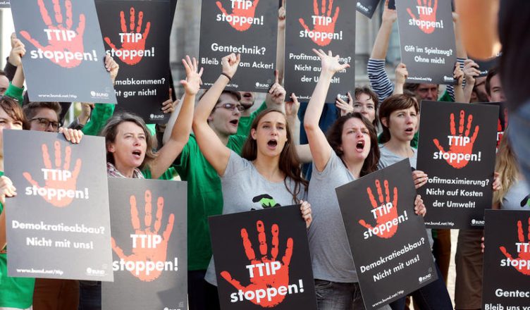 Het anti-TTIP-protest in Duitsland is leidinggevend in de Europese strijd tegen dit verdrag