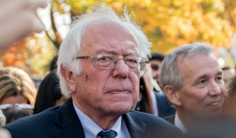 Senator Bernie Sanders tijdens de People's Rally in Washington, D.C van zijn Broad Progressieve Coalition
