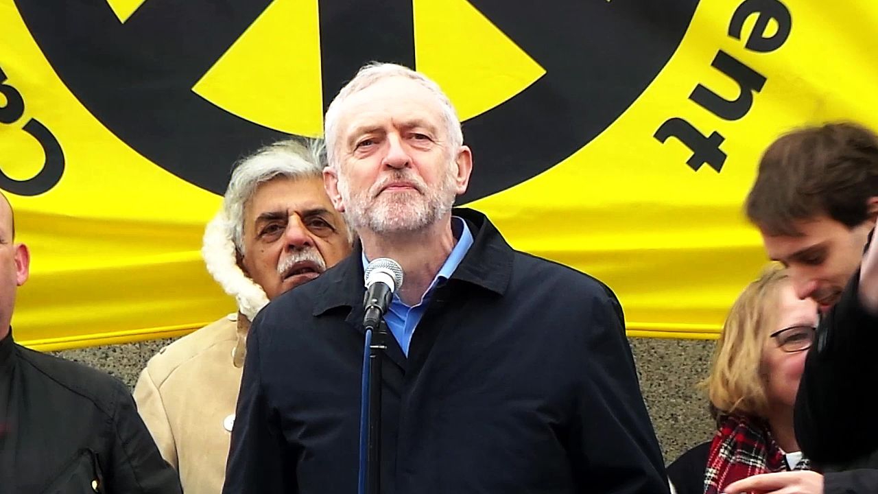 Jeremy Corbyn op Trafalgar Square