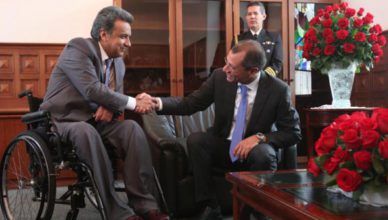 Lenin Moreno (links) in mei 2016 met vicepresident Jorge Glas, die nu onder hem vicepresident blijft