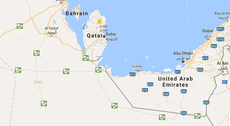 Qatar is een schiereiland in de Perzische Golf 
