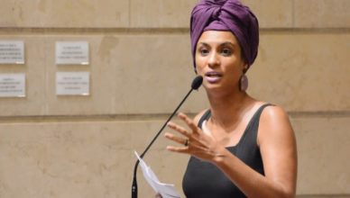 Marielle Franco tijdens een zitting van de gemeenteraad van Rio