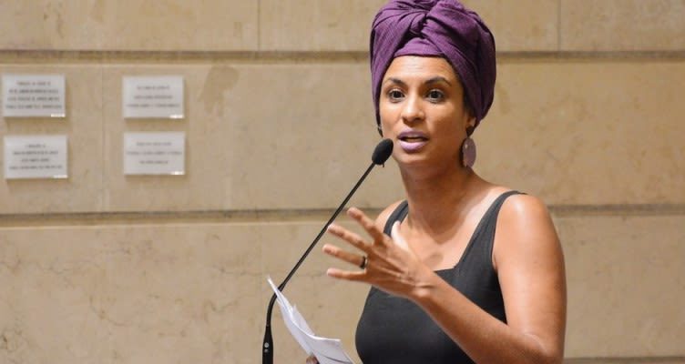 Marielle Franco tijdens een zitting van de gemeenteraad van Rio