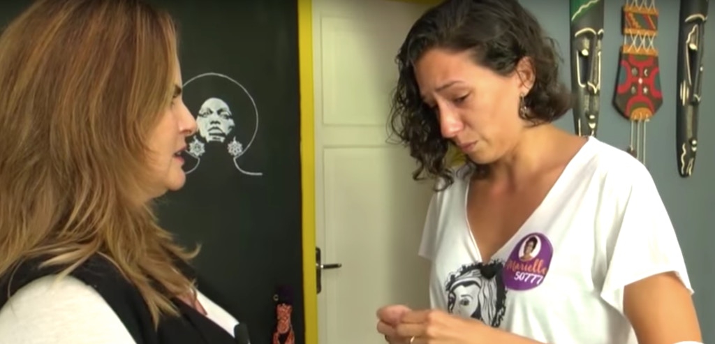 nterview van zender Rede Globo met Monica Tereza Benicio, echtgenote van Marielle Franco