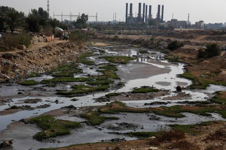 Open riool in Wadi Gaza