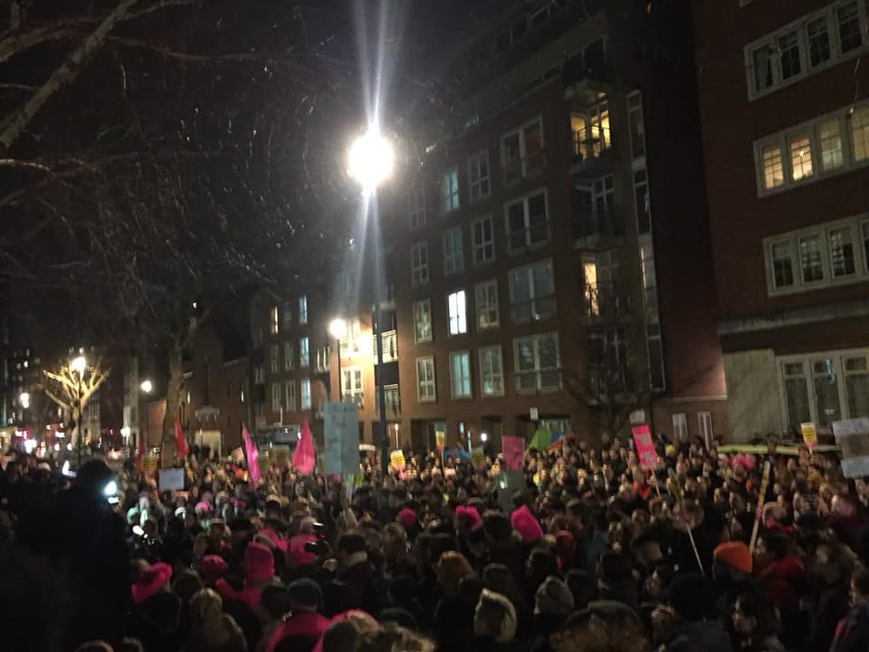 Een solidariteitsactie voor de Stansted 15 kort na het vonnis